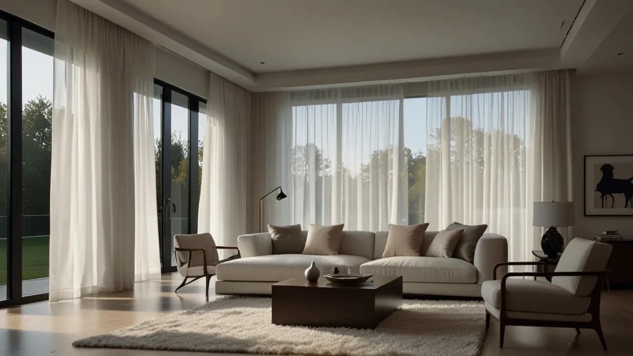 Karnisz schowany w suficie - minimalistyczne podejście do wnętrza