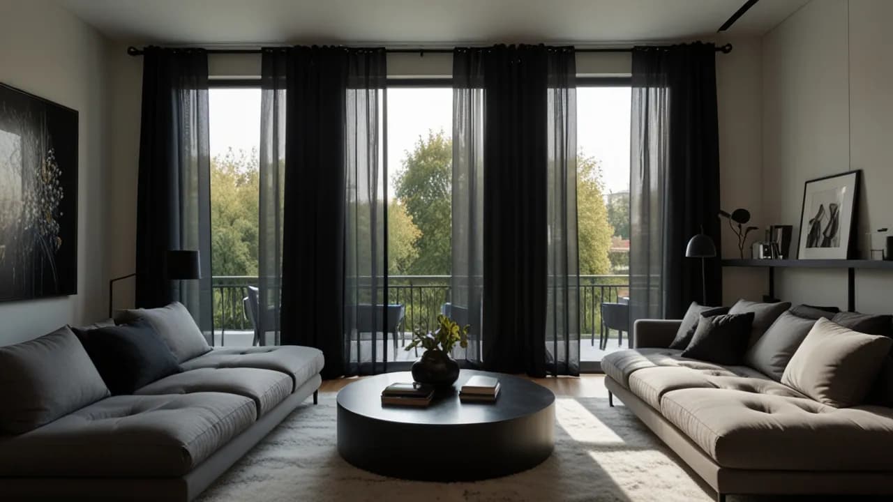 Karnisz w salonie - odkryj czarne akcenty we wnętrzu Twojego salonu